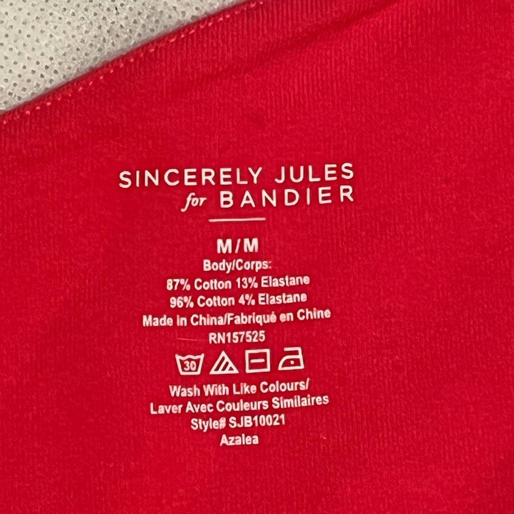 SINCERELY JULES FOR BANDIER -The Ivy One Shoulder Bra in Red Sz M - Picture 4 of 4